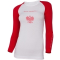 Koszulka damska z długim rękawem Brubeck 3D Husar PRO biało-czerwona