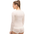 Koszulka damska z długim rękawem Brubeck Comfort Wool kremowa - XL