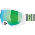Uvex Contest FM Gogle narciarskie white mat z szybą mirror green