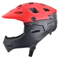 Kask rowerowy Fullface ProX Cage czarno-czerwony