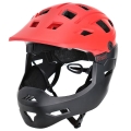 Kask rowerowy Fullface ProX Cage czarno-czerwony