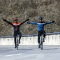 Koszulka rowerowa z długim rękawem Rogelli Course niebiesko-czarna