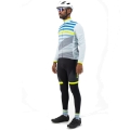 Koszulka rowerowa z długim rękawem Rogelli Stripe szaro-niebieska