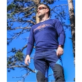 Koszulka termoaktywna z długim rękawem Brubeck Merino Outdoor Wool niebieska
