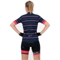 Koszulka rowerowa damska Rogelli Stripe granatowa - L