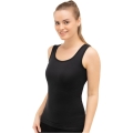 Koszulka damska bez rękawów Brubeck Comfort Wool Plus Size czarna - XXL