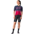 Koszulka rowerowa damska Castelli Climbers 2.0 niebiesko-czerwona