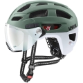Kask rowerowy Uvex Finale Visor V zielono-biały
