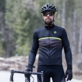 Koszulka rowerowa z długim rękawem Rogelli Hero II czarno-żółta - L