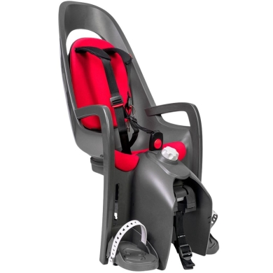 Fotelik rowerowy Hamax Caress szaro-czerwony + adapter na bagażnik
