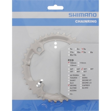 Shimano Deore FC M590/532 Tarcza 36z srebrna