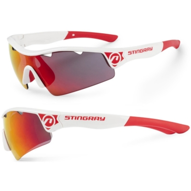 Okulary rowerowe Accent Stingray biało-czerwone