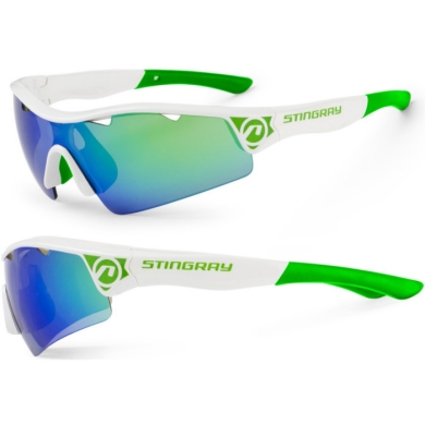 Okulary rowerowe Accent Stingray biało-zielone