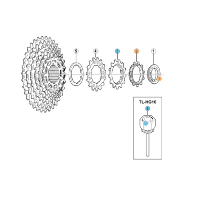 Koronka kasety Shimano CS-M970/960/M770/M760/M580/HG70