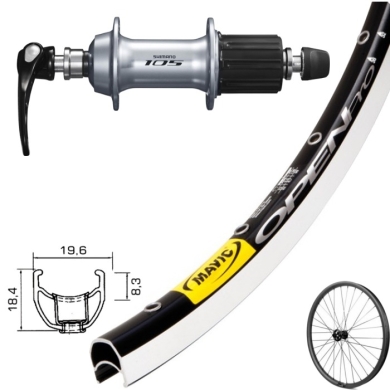 Mavic Open Pro Koło tylne szosowe 700C Shimano 105 czarno srebrne