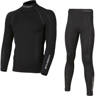 Brubeck Extreme Wool Merino Komplet bielizny męskiej czarny