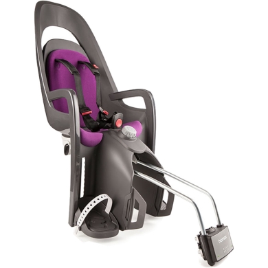 Fotelik rowerowy Hamax Caress szaro purpurowy + adapter na ramę