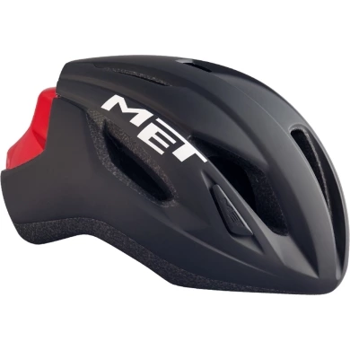 Kask rowerowy MET Strale czarno-czerwony mat