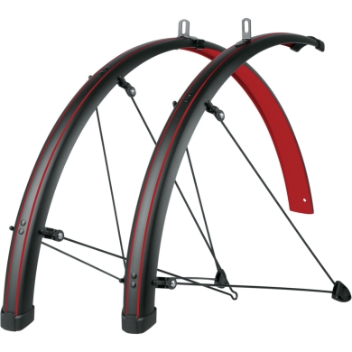 SKS Stingray Zestaw błotników rowerowych 28" czarne czerwone linie