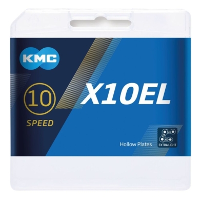 KMC X10EL Ti-N Łańcuch 10 rzędowy 114 ogniw + spinka złoty