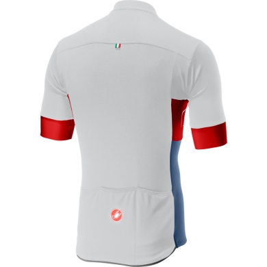 Castelli Prologo VI Koszulka rowerowa oddychająca ivory czerwony light steel blue