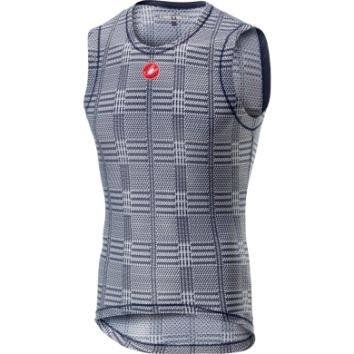 Castelli Pro Mesh Bezrękawnik rowerowy oddychający dark steel blue biały