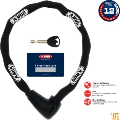 Abus Steel O Chain 9809 Zapięcie do roweru łańcuch z zamkiem