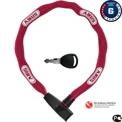 Abus Catena 6806 75cm Zapięcie do roweru łańcuch z zamkiem coral