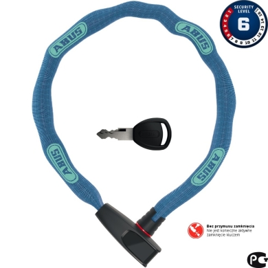 Abus Catena 6806 75cm Zapięcie do roweru łańcuch z zamkiem neon blue