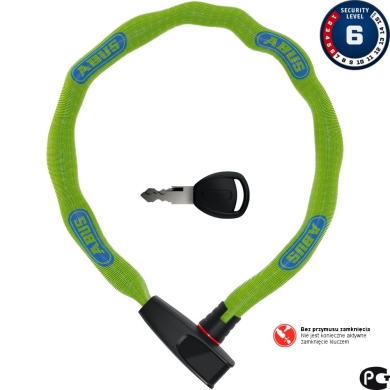 Abus Catena 6806 75cm Zapięcie do roweru łańcuch z zamkiem neon green