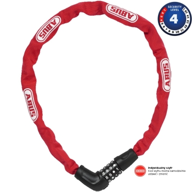 Abus Steel O Chain 5805C 75cm Zapięcie rowerowe łańcuch red