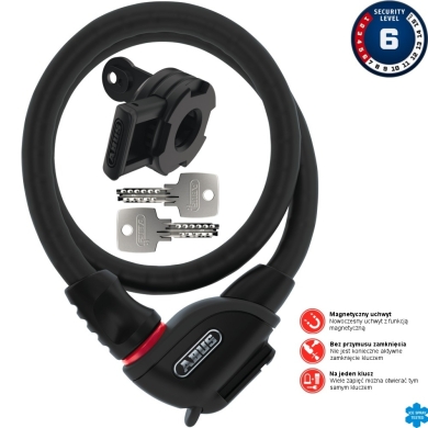 Abus Phantom 8960 Zapięcie rowerowe z zamkiem czarne + FL