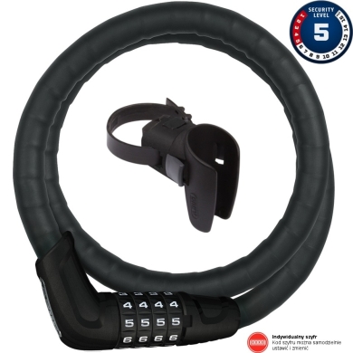 Abus Tresorflex 6615C Zapięcie rowerowe na szyfr czarne + SCMU