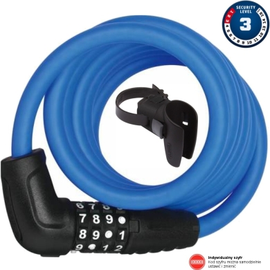 Linka Abus Numerino 5510 niebieska + SCUM