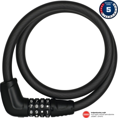 Abus Tresor 6415C Zapięcie rowerowe linka na szyfr czarna