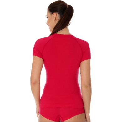 Koszulka damska Brubeck Active Wool malinowa