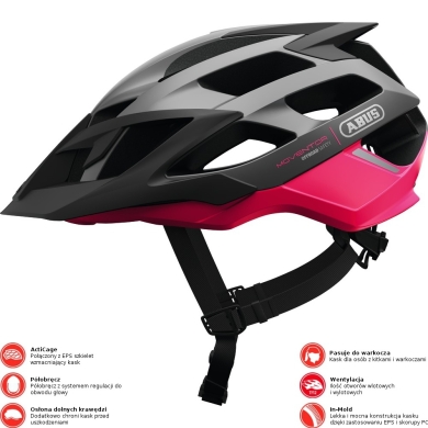 Kask rowerowy Abus Moventor fuchsia pink