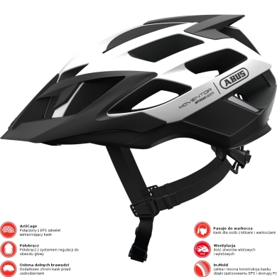 Kask rowerowy Abus Moventor polar white