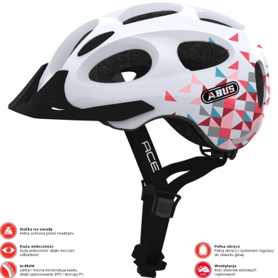 Kask rowerowy Abus Youn-I ACE biało-różowy