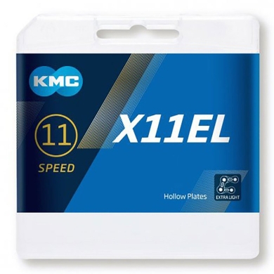 KMC X11 EL Ti-N Łańcuch 11 rzędowy 118 ogniw + spinka złoty