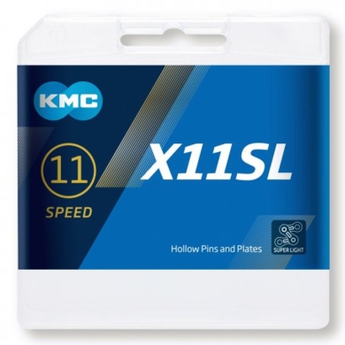 KMC X11 SL Łańcuch 11 rzędowy 118 ogniw + spinka srebrny
