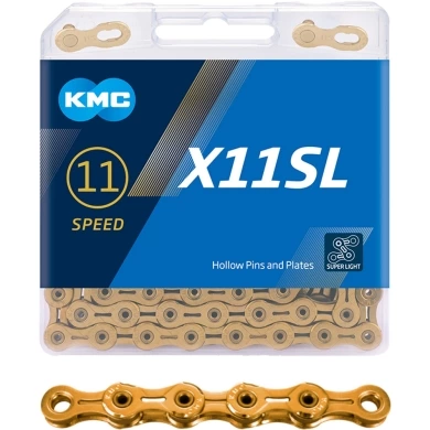 Łańcuch KMC X11SL Ti-N złoty