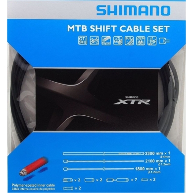 Shimano Zestaw linek i pancerzy przerzutki MTB XTR Polimer czarny