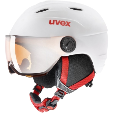 Kask narciarski Uvex Junior Visor Pro biało-czerwony