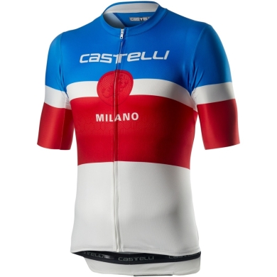 Koszulka Castelli Milano niebiesko czerwono biała