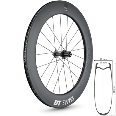 DT Swiss ARC 1100 Dicut 80 Koło tylne szosa 700C oś 5mm