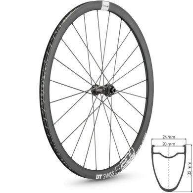 DT Swiss E 1800 Spline 32 Koło przednie szosa 700C disc Center lock