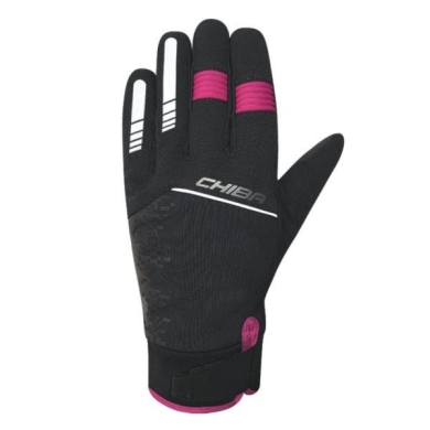Chiba Rain Touch II Zimowe rękawiczki rowerowe membrana czarno różowe