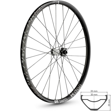 DT Swiss H 1700 Spline 30 Koło przednie eMTB 27,5" disc 6 śrub