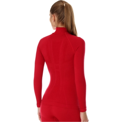 Bluza damska z długim rękawem Brubeck Extreme Wool malinowa